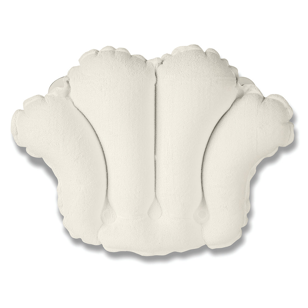Bath Pillow For Tub - White, Ergonomic Head & Back Support With 6 Suction Cups