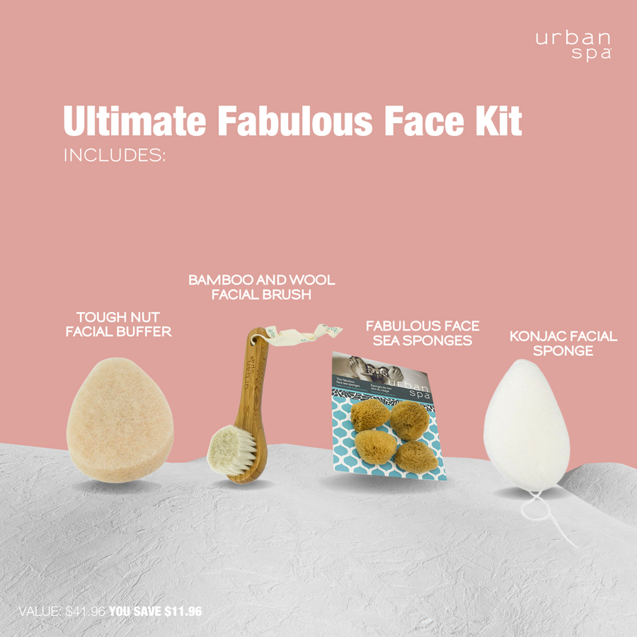 facial gift set, facial cleansing gift set, facial buffer, facial cleaning brush, konjac facial sponge, sea sponges for face
